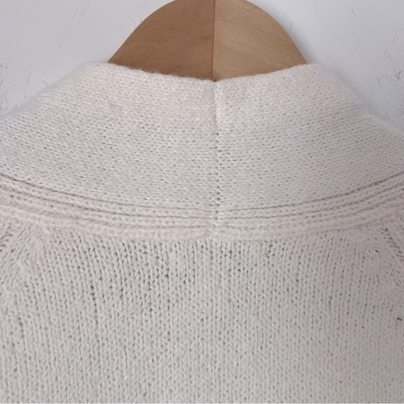 J. Jill Striped Longline Open Sweater Cardigan Knit Coastal Grandma Cream/Navy - Picture 11 of 15